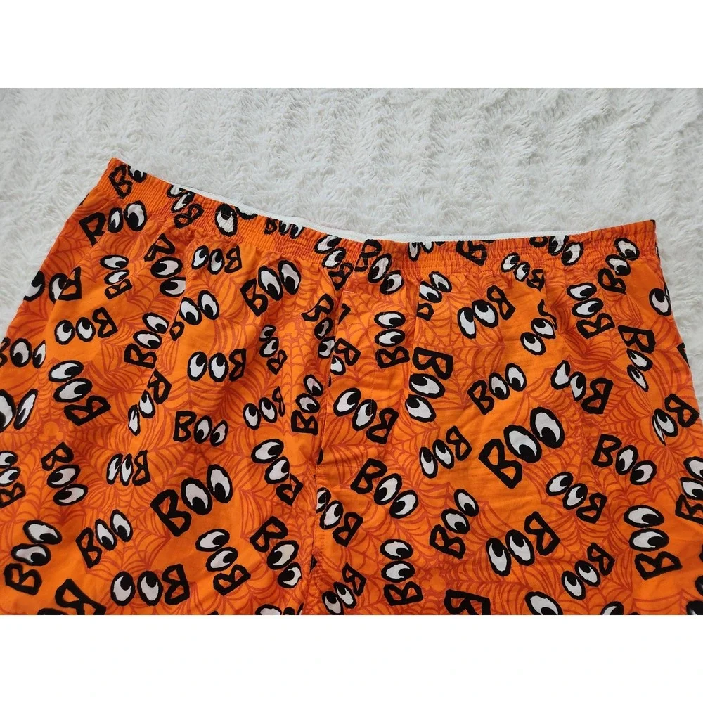 Disney Parks Halloween Boxers Men's XXL Orange Spider Web Boo Print Cotton